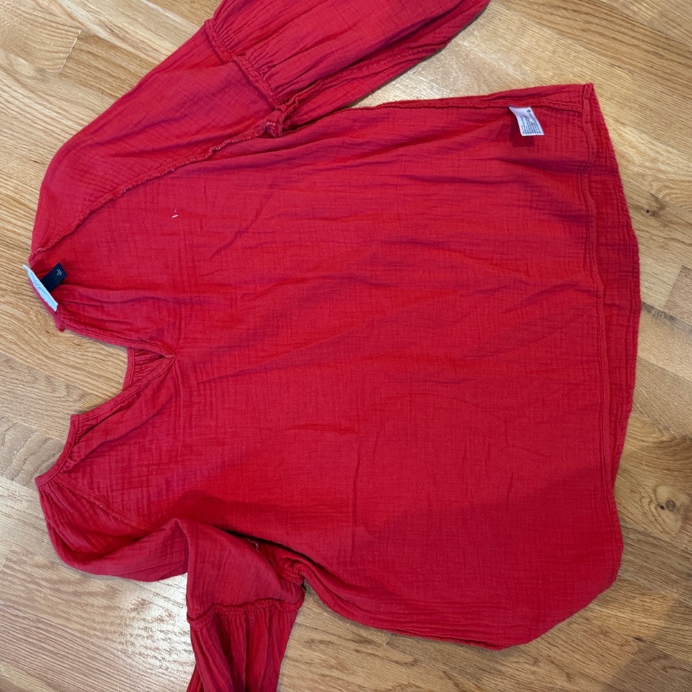 Red Long Sleeve Blouse